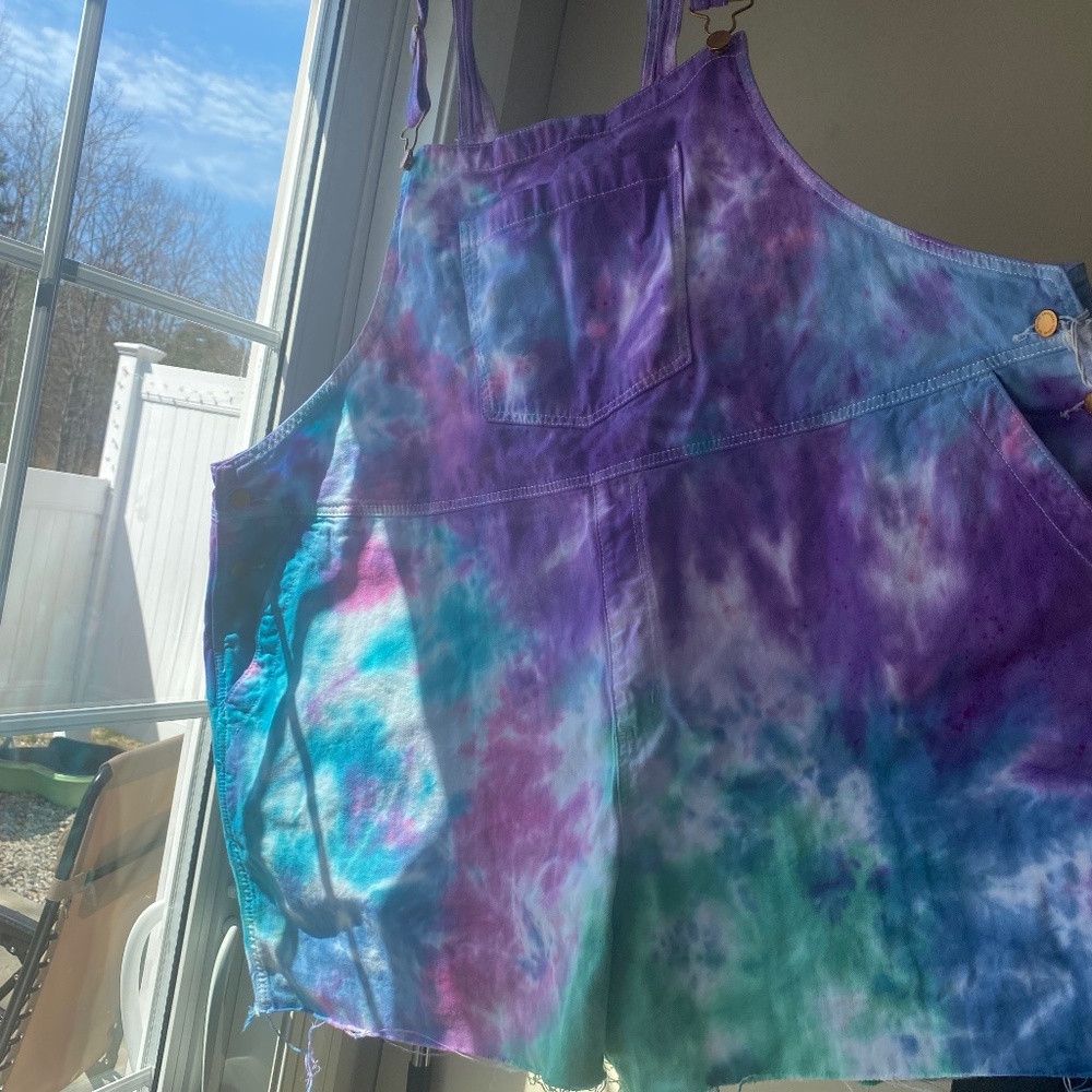 Size 6XL dungarees hippie boho tie dye shortalls overalls size 30